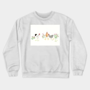 Chickens, Roses, Limes Crewneck Sweatshirt